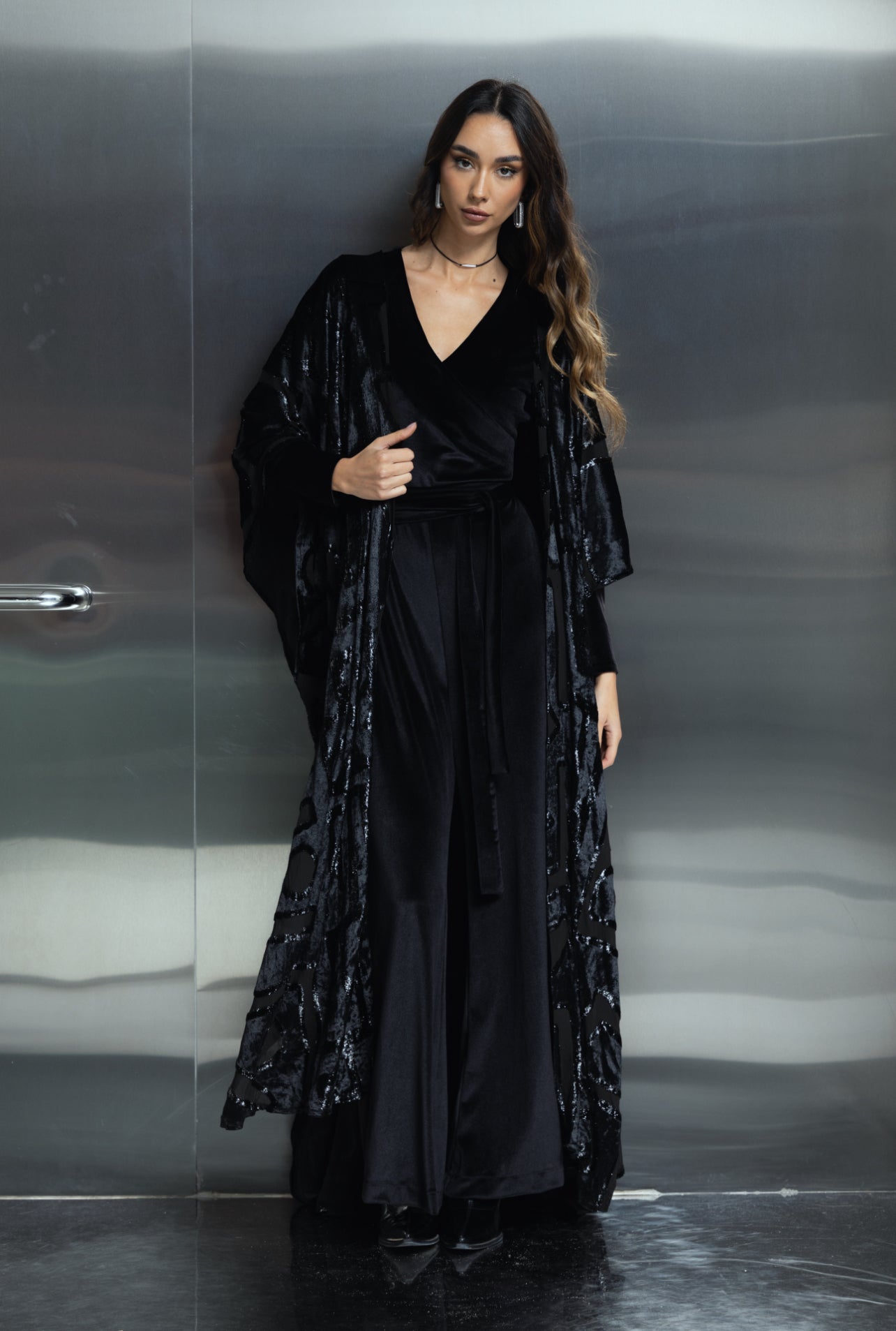 black jumpsuit